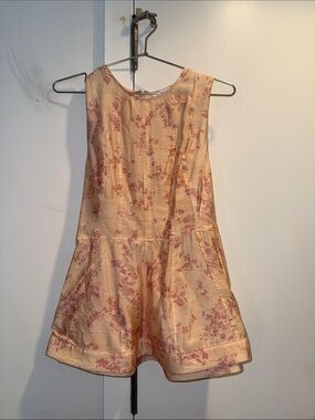 H&M Beige Floral Sleeveless Peplum Top